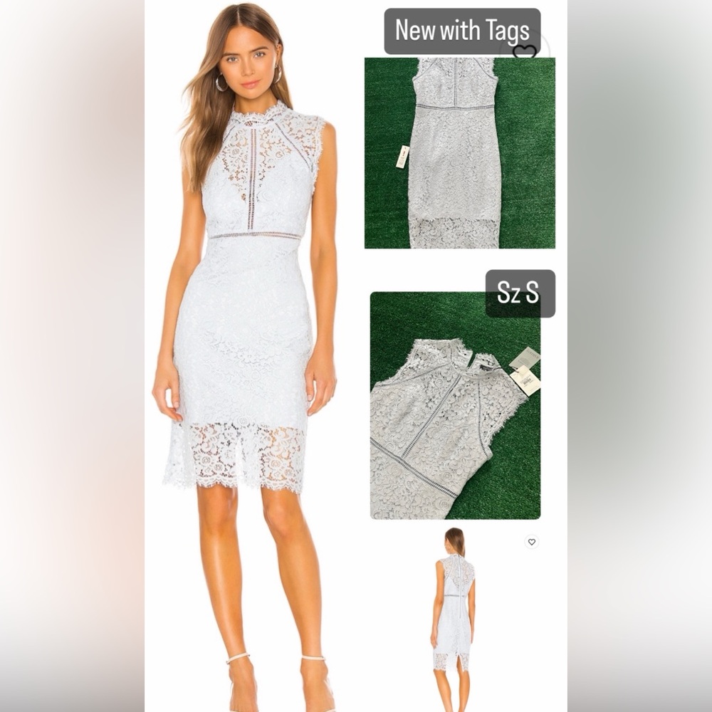 Bardot White Lace Midi Dress